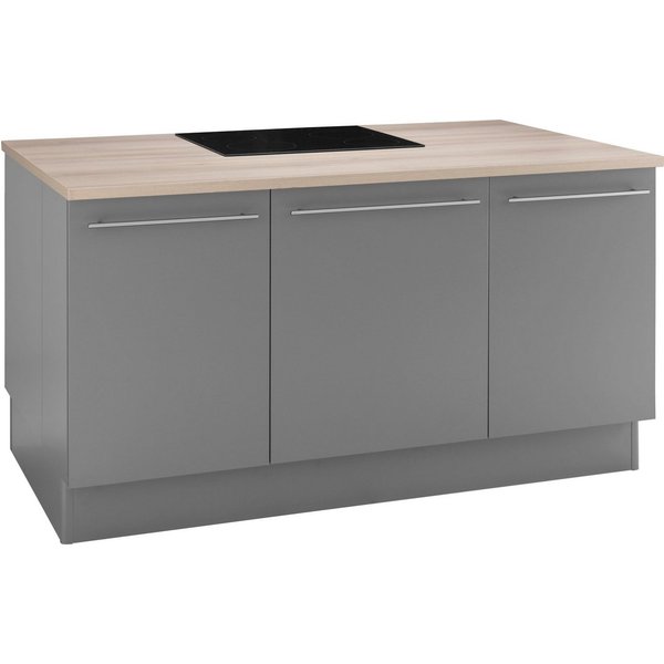 OPTIFIT Kücheninsel Bern, Stellbreite 160x95 cm mit höhenverstellbaren Füßen, mit Metallgriffen