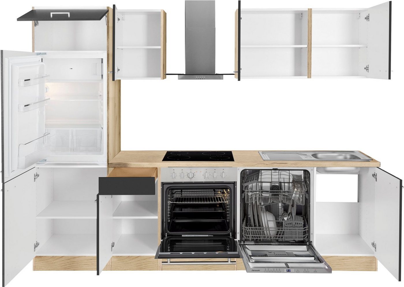OPTIFIT Küchenzeile Iver Breite 270 cm, mit Hanseatic E-Geräten, wahlweise mit Geschirrspüler – Bild 4 von 5
