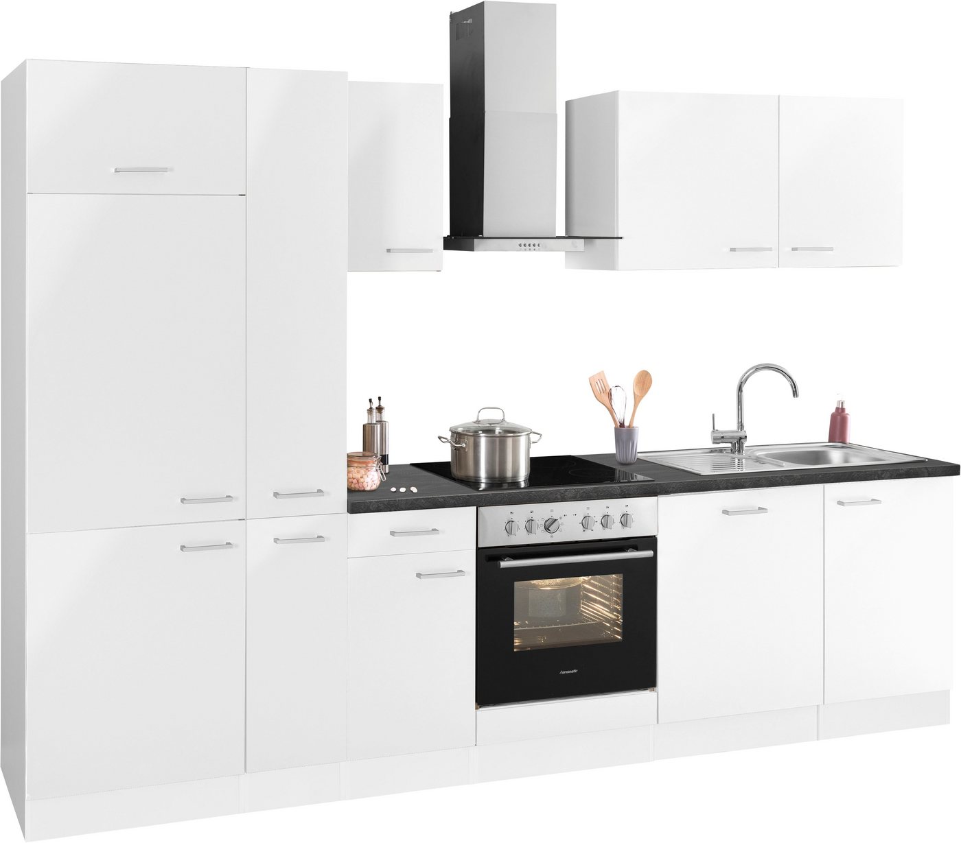 OPTIFIT Küchenzeile Iver Breite 300 cm, mit Hanseatic E-Geräten, inkl. Kühlschrank – Bild 3 von 5