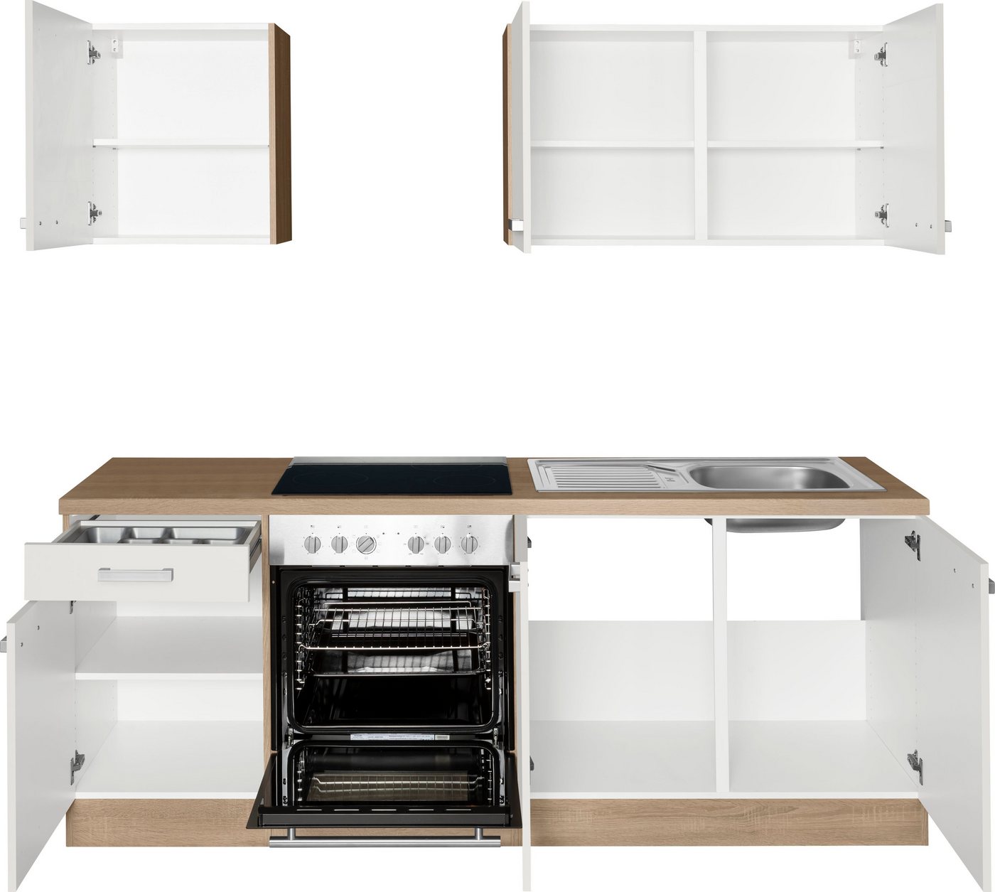 OPTIFIT Küchenzeile Leer Breite 210 cm, mit Hanseatic-Geräten, wahlweise mit Geschirrspüler – Bild 4 von 5