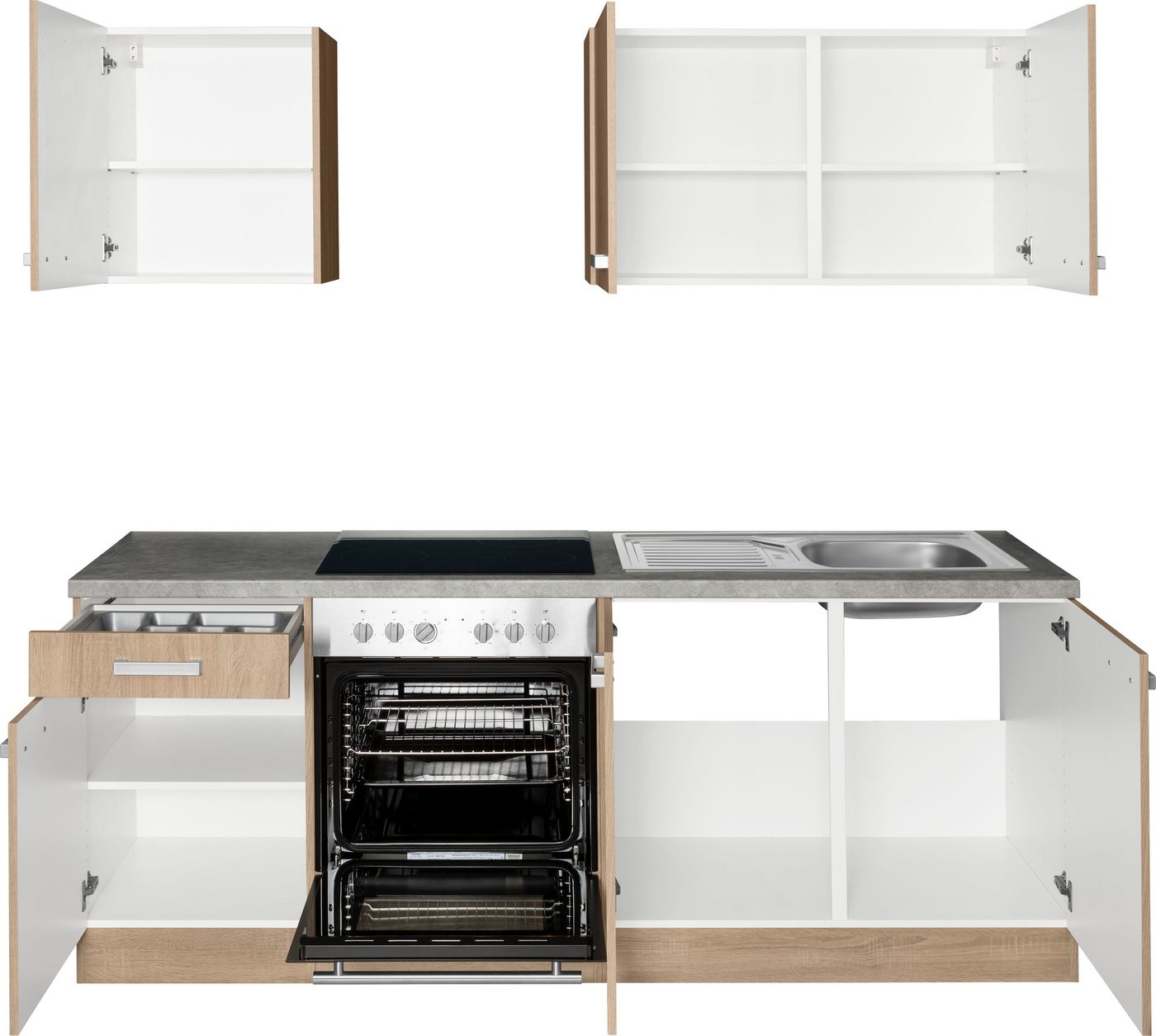 OPTIFIT Küchenzeile Leer Breite 210 cm, mit Hanseatic-Geräten, wahlweise mit Geschirrspüler – Bild 4 von 5
