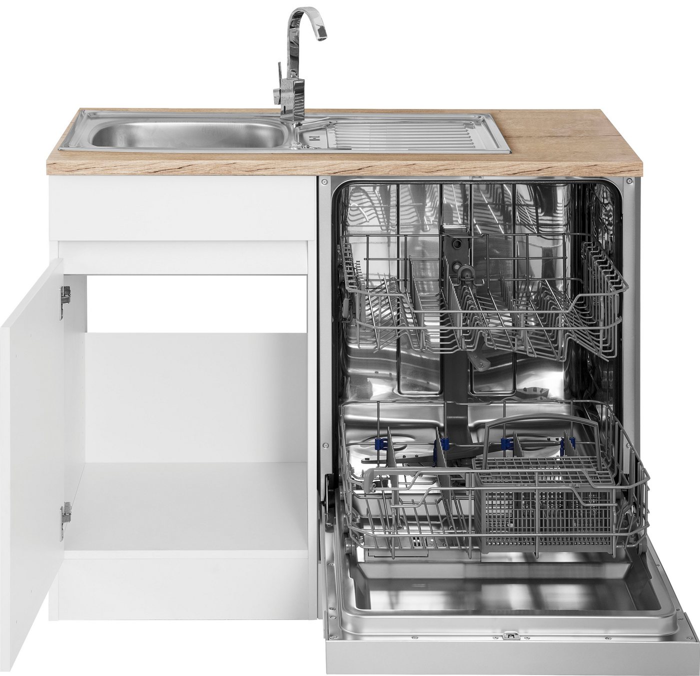OPTIFIT Küchenzeile Roth, Stellmaße 210x175 cm,wahlweise mit E-Geräten, Push-to-Open-Funktion – Bild 3 von 5
