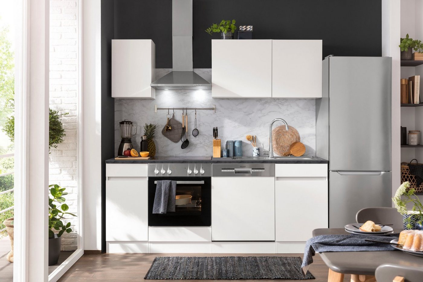 OPTIFIT Küchenzeile Roth, Breite 210 cm, wahlweise mit E-Geräten, Push-to-Open-Funktion – Bild 2 von 5
