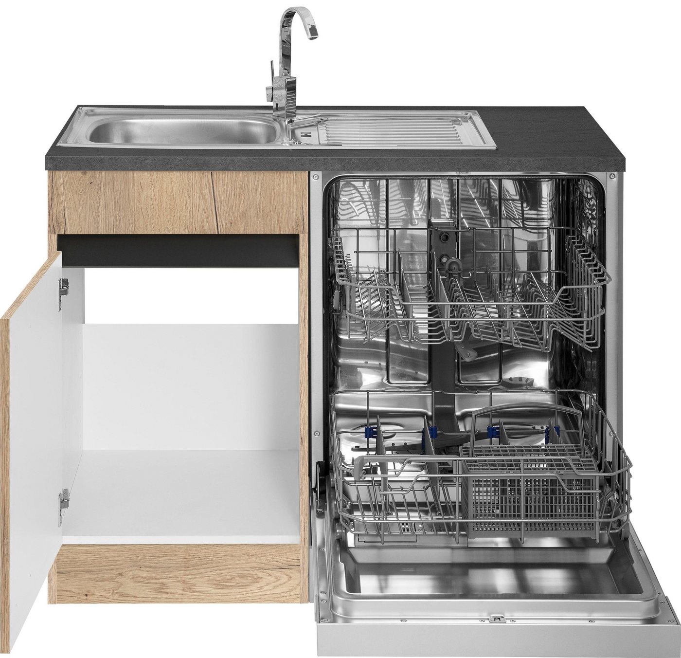 OPTIFIT Küchenzeile Roth, Stellmaße 210x175 cm,wahlweise mit E-Geräten, Push-to-Open-Funktion – Bild 4 von 5