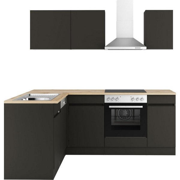 OPTIFIT Küchenzeile Roth, Stellmaße 210x175 cm, wahlweise mit E-Geräten, Push-to-Open