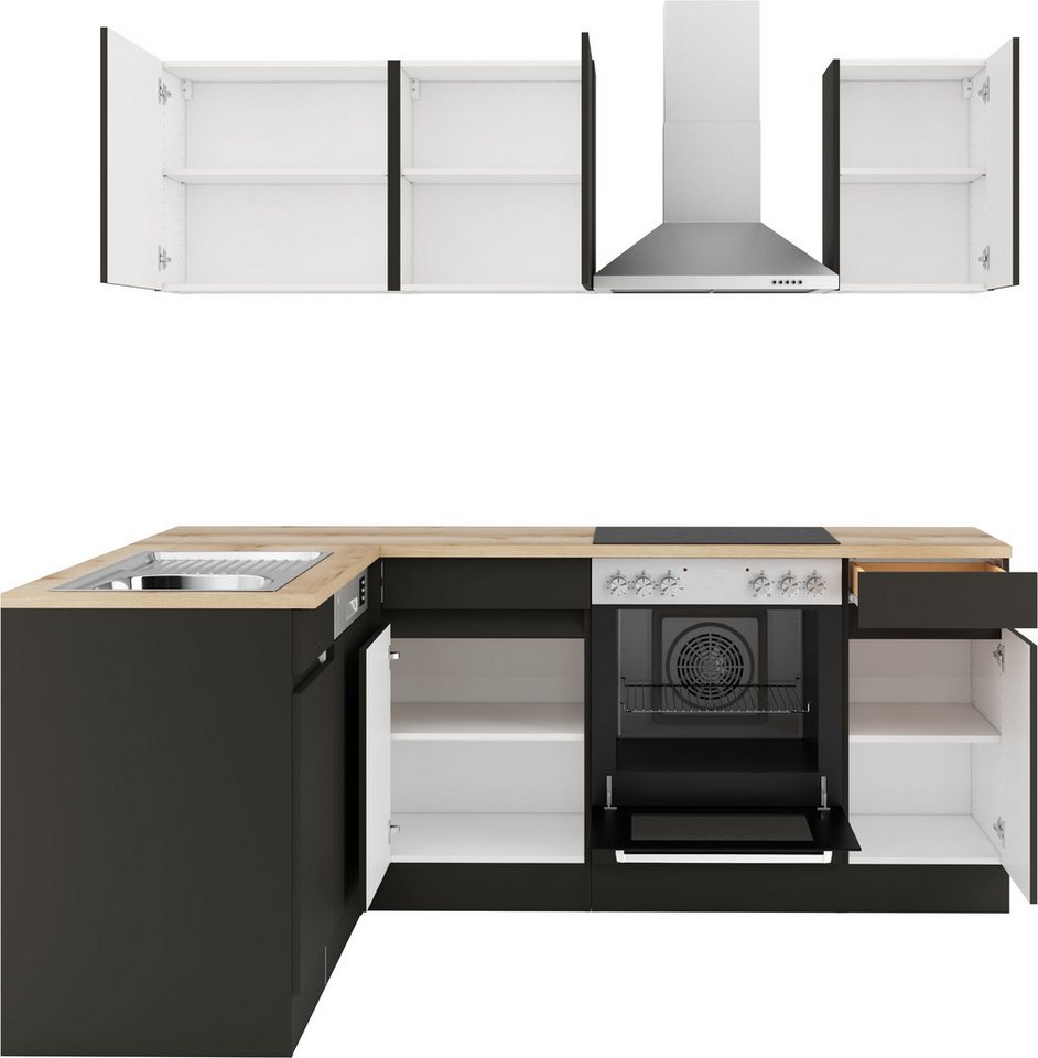 OPTIFIT Küchenzeile Roth, Stellmaße 210x175 cm, wahlweise mit E-Geräten, Push-to-Open – Bild 5 von 5