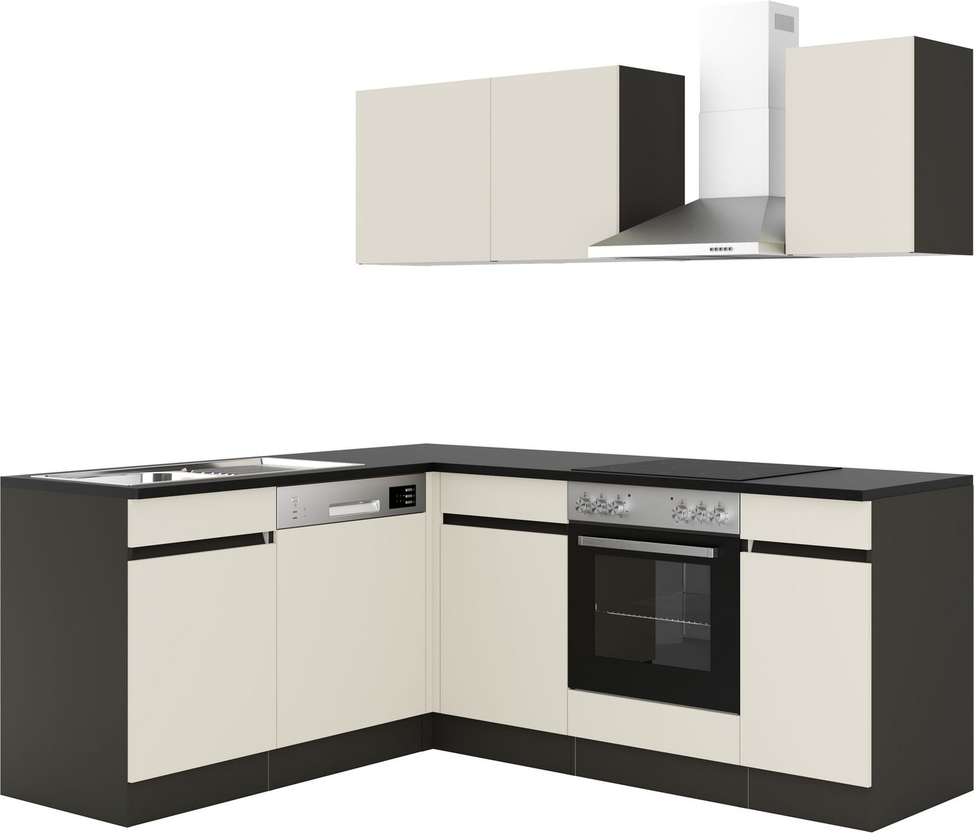 OPTIFIT Küchenzeile Roth, Stellmaße 210x175 cm, wahlweise mit E-Geräten, Push-to-Open – Bild 4 von 5