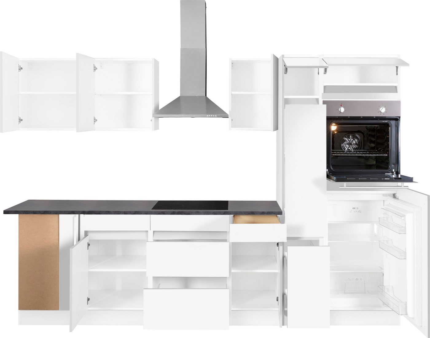 OPTIFIT Küchenzeile Roth, Stellmaße 300x175 cm, wahlweise mit E-Geräten, mit Apothekerschrank – Bild 3 von 5