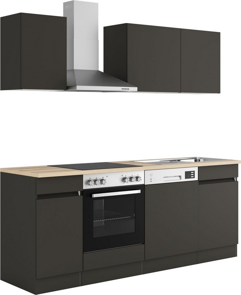 OPTIFIT Küchenzeile Roth, Breite 210 cm, wahlweise mit E-Geräten, Push-to-Open-Funktion – Bild 4 von 5