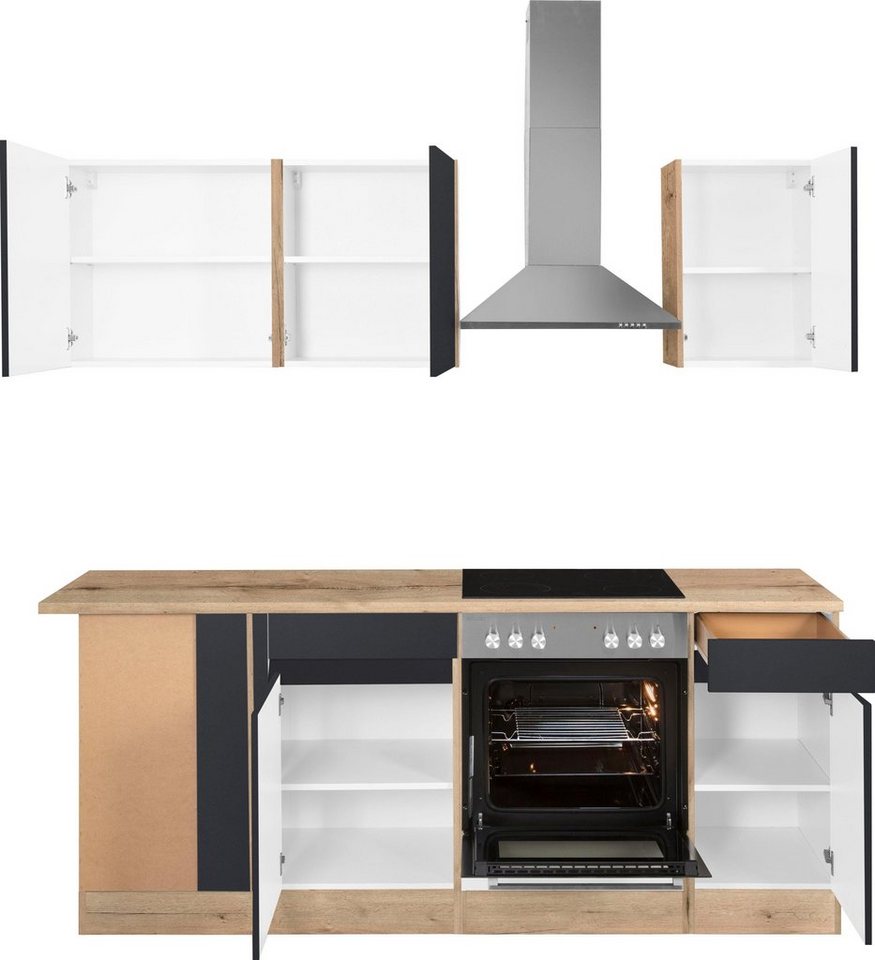 OPTIFIT Küchenzeile Roth, Stellmaße 210x175 cm,wahlweise mit E-Geräten, Push-to-Open-Funktion – Bild 3 von 5