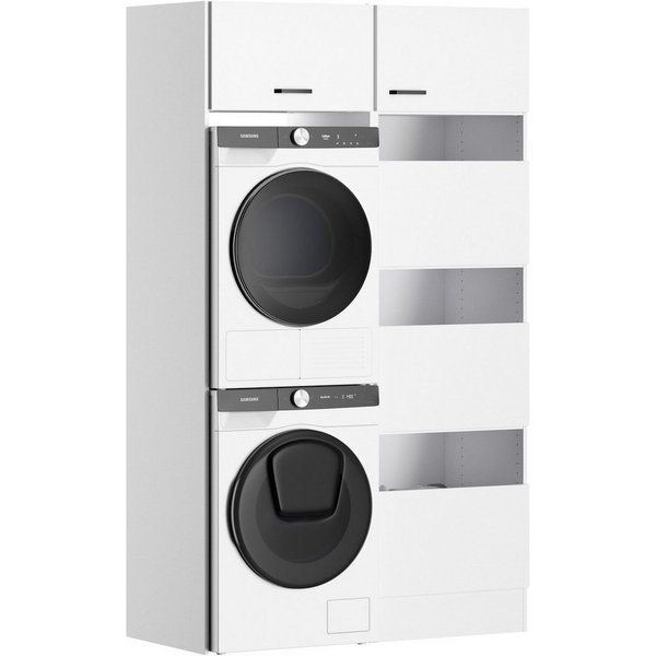 OPTIFIT Mehrzweckschrank-Set OPTImulti, (2-St), Breite 123,2 cm, cleveres Wäschesystem, Metallgriffe