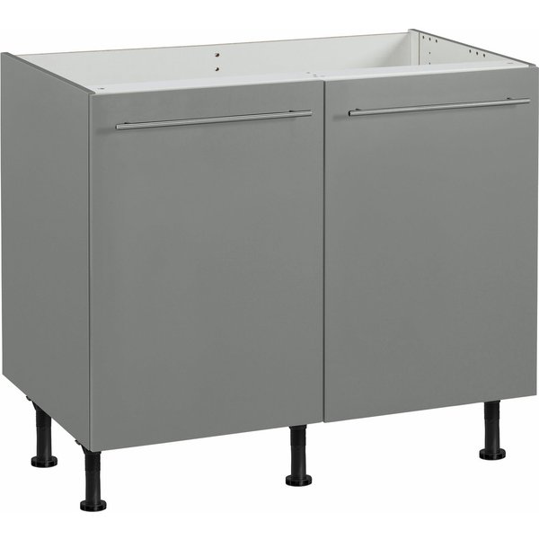 OPTIFIT Spülenschrank Bern 100 cm breit, mit 2 Türen, höhenverstellbare Füße, mit Metallgriffen