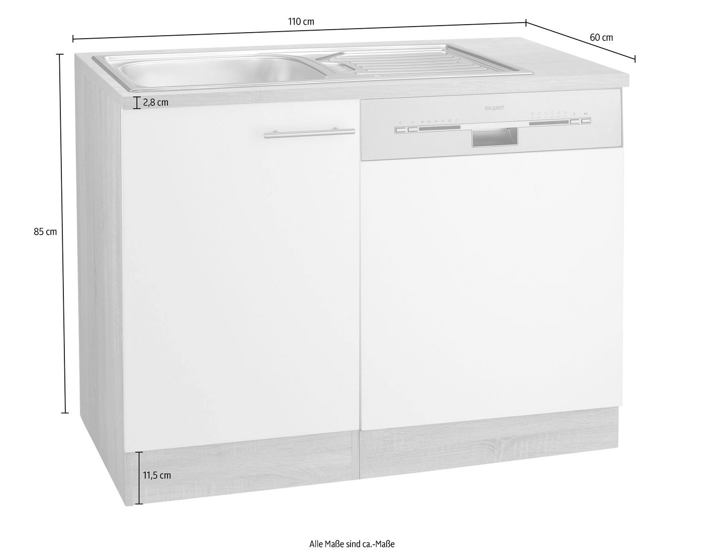 OPTIFIT Spülenschrank Kalmar, mit Tür/Sockel für Geschirrspüler – Bild 4 von 5