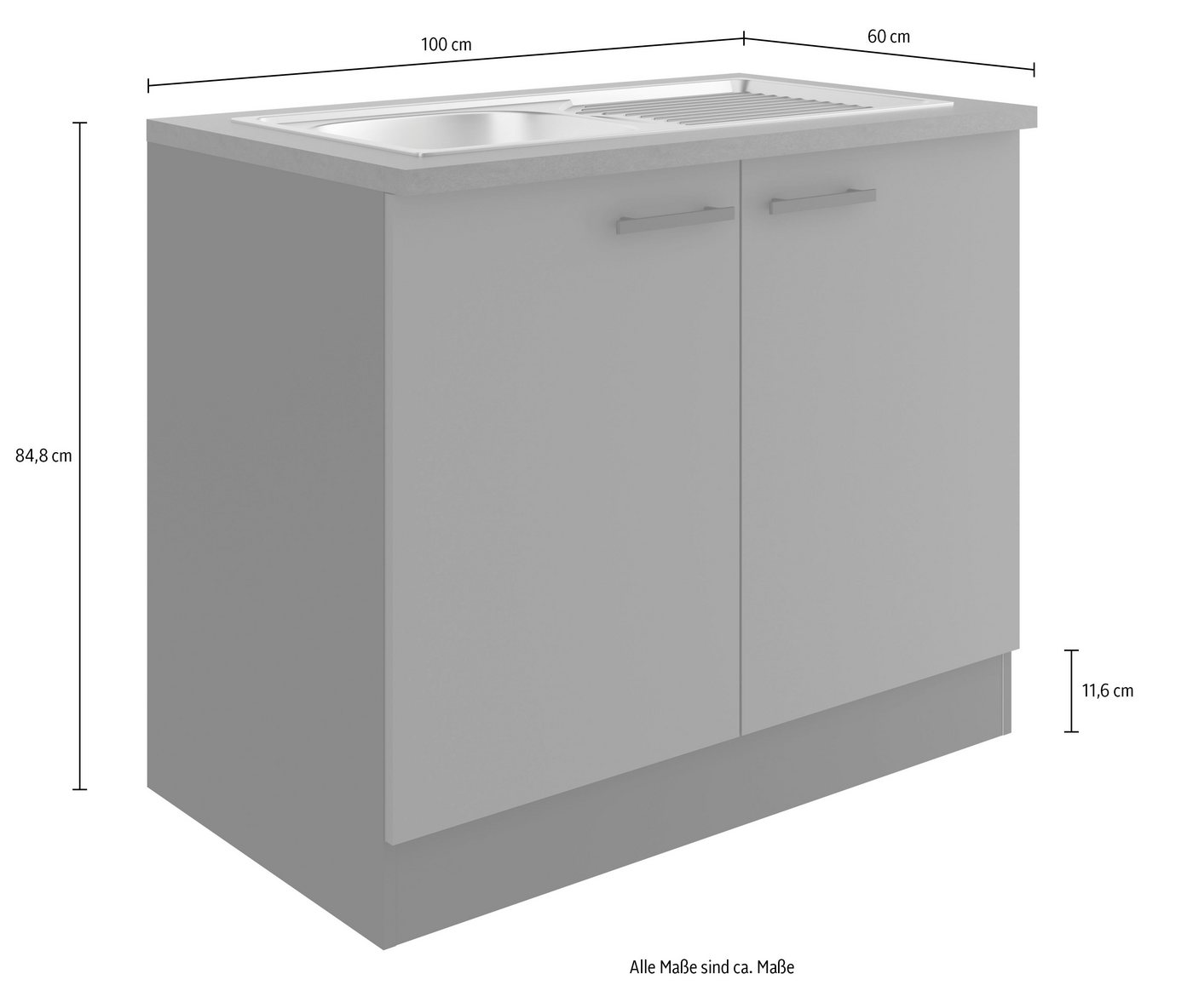 OPTIFIT Spülenschrank Palma Breite 100 cm, inklusive Einbauspüle – Bild 5 von 5