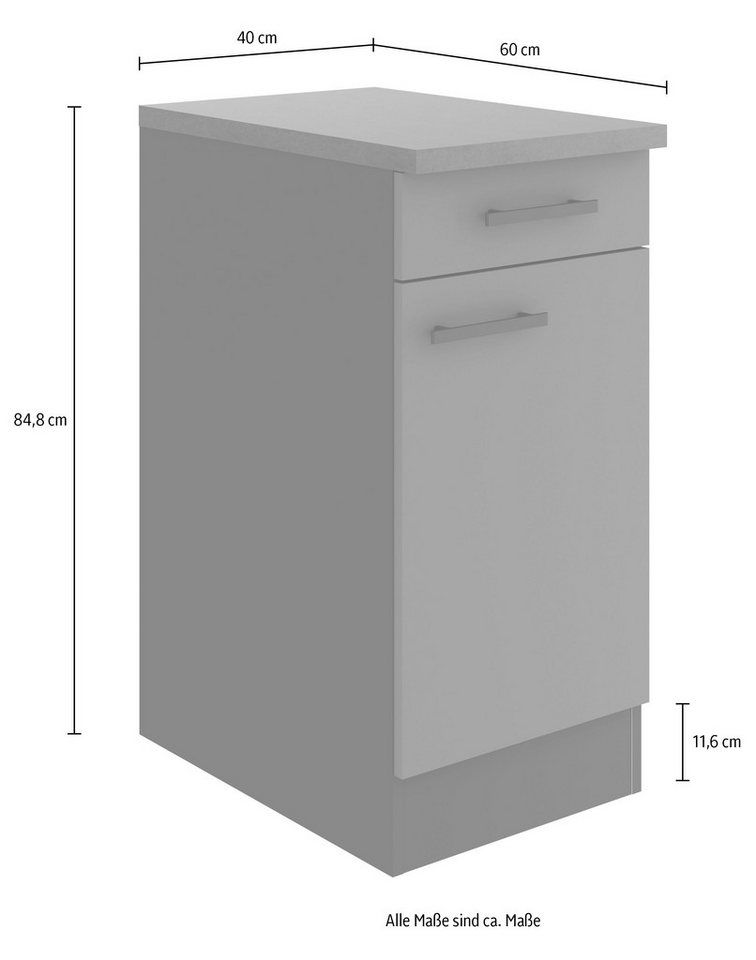 OPTIFIT Unterschrank Bella Breite 40 cm, 1 Tür, 1 Einlegeboden, 1 Schubkasten – Bild 5 von 5