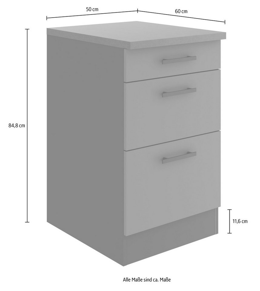 OPTIFIT Unterschrank Bella Breite 50 cm, 2 Auszüge, 1 Schubkasten – Bild 5 von 5