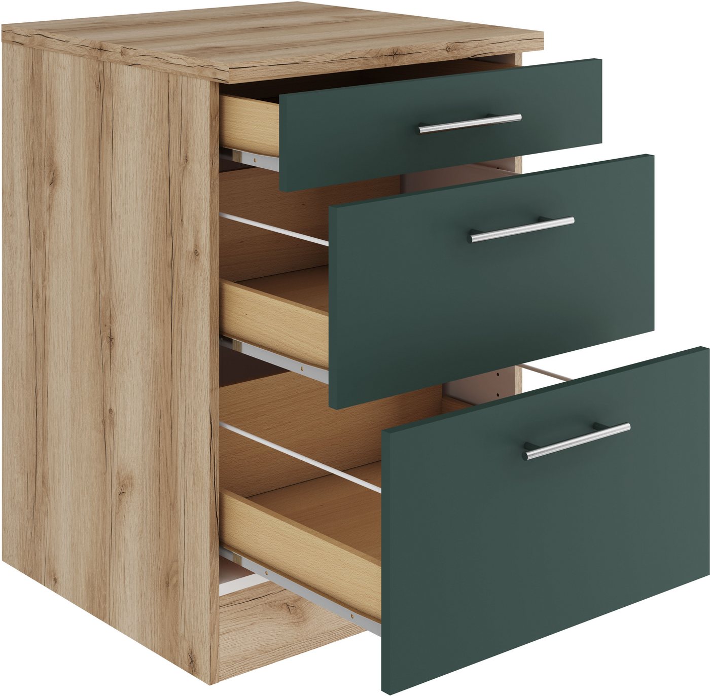 OPTIFIT Unterschrank Bella Breite 60 cm, 2 Auszüge, 1 Schubkasten – Bild 3 von 5