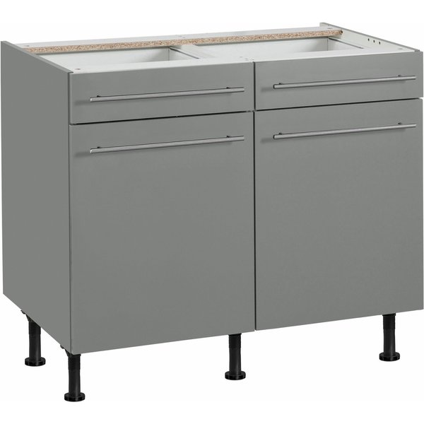 OPTIFIT Unterschrank Bern 100 cm breit, mit 2 Türen, 2 Schubkästen, höhenverstellbare Füße