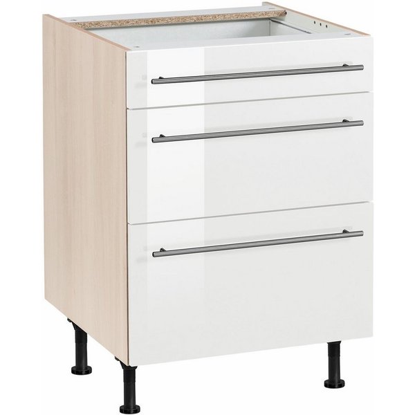 OPTIFIT Unterschrank Bern 60 cm breit, mit Schubkasten und 2 Auszügen,höhenverstellbare Füße