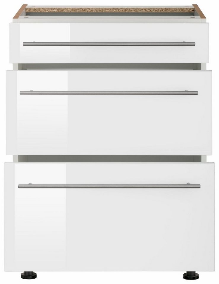 OPTIFIT Unterschrank Bern 60 cm breit, mit Schubkasten und 2 Auszügen,höhenverstellbare Füße – Bild 3 von 5