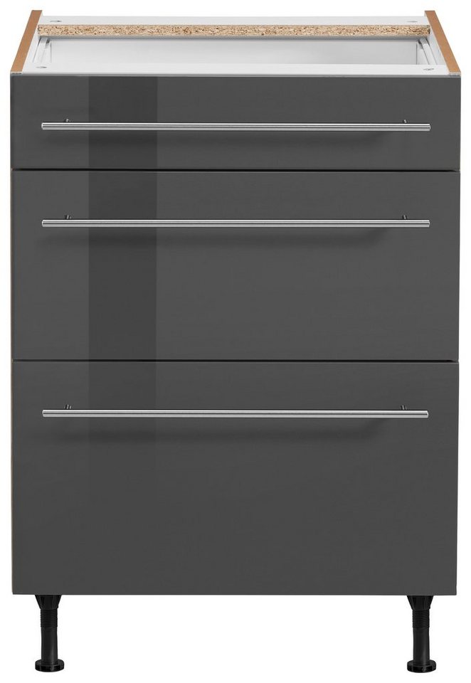 OPTIFIT Unterschrank Bern 60 cm breit, mit Schubkasten und 2 Auszügen,höhenverstellbare Füße – Bild 2 von 5