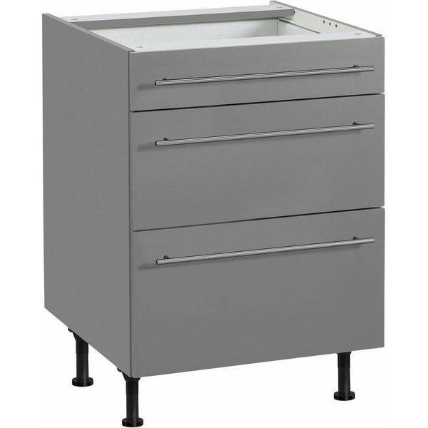 OPTIFIT Unterschrank Bern 60 cm breit, mit Schubkasten und 2 Auszügen,höhenverstellbare Füße