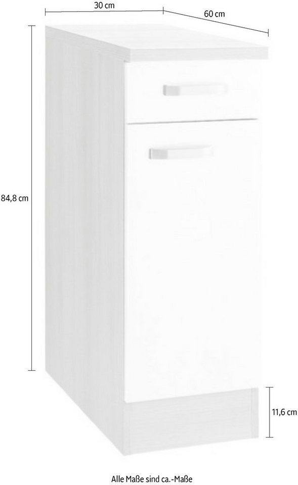 OPTIFIT Unterschrank Faro, mit Metallgriffen, Breite 30 cm – Bild 3 von 5