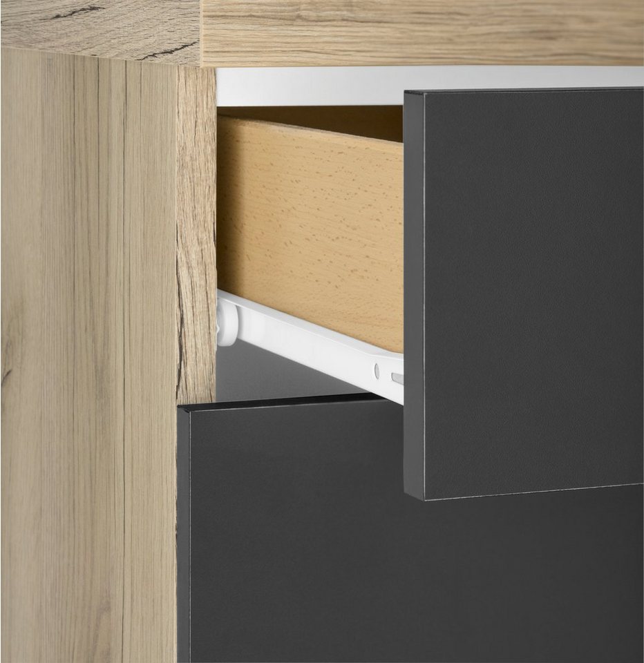 OPTIFIT Unterschrank Iver Breite 100 cm, 2 Türen und 2 Schubkästen, mit 38 mm Arbeitsplatte – Bild 4 von 5