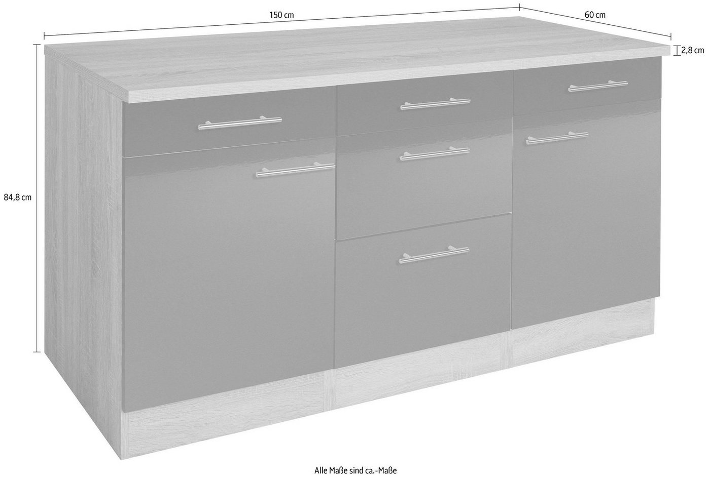 OPTIFIT Unterschrank Kalmar, Breite 150 cm – Bild 4 von 5