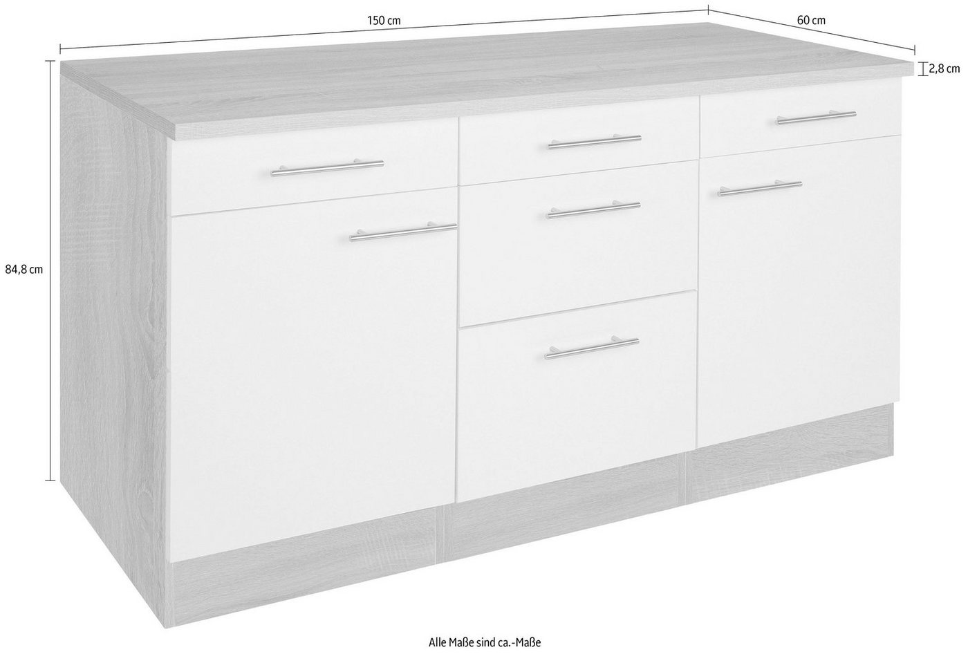 OPTIFIT Unterschrank Kalmar, Breite 150 cm – Bild 4 von 5