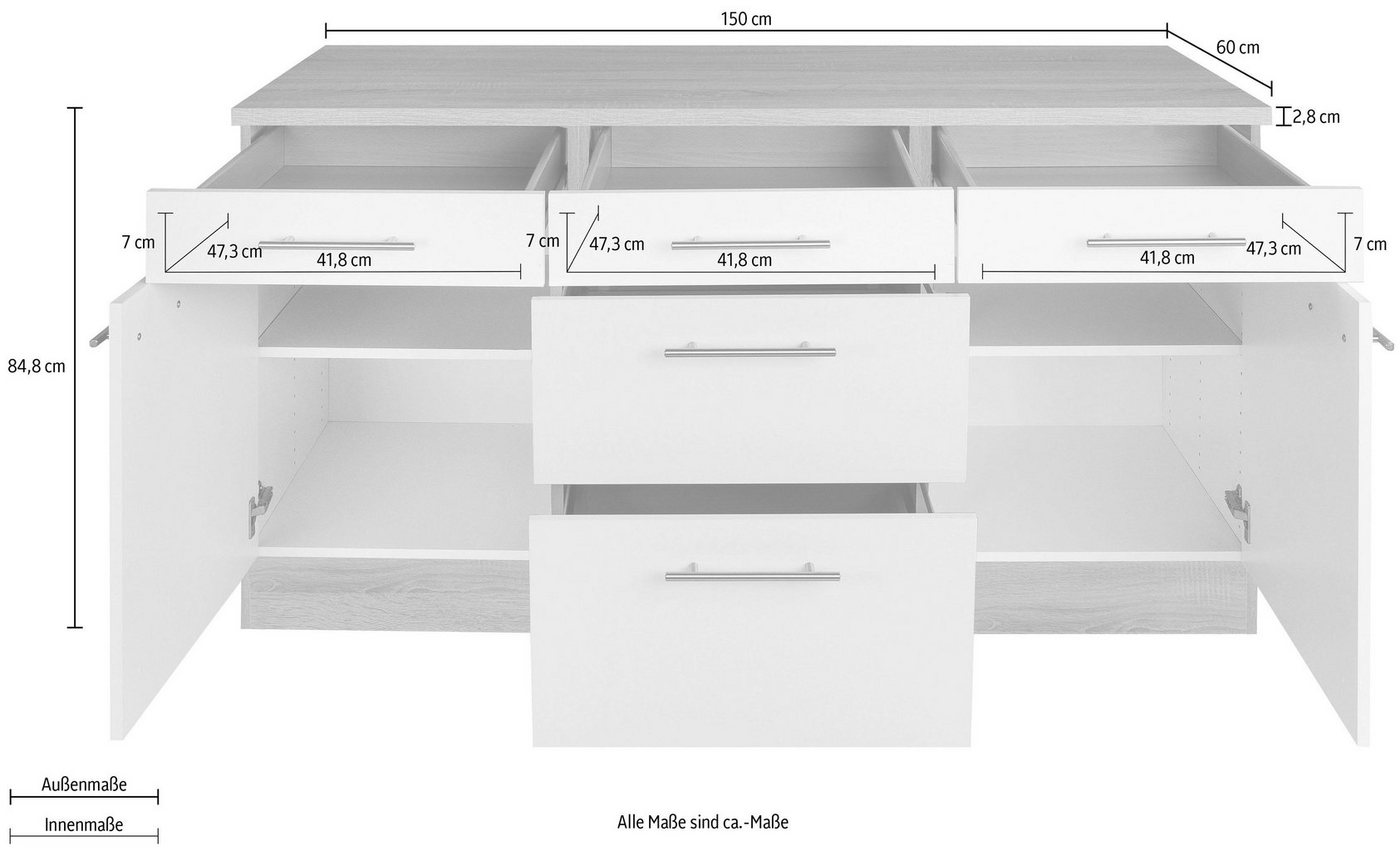 OPTIFIT Unterschrank Kalmar, Breite 150 cm – Bild 5 von 5