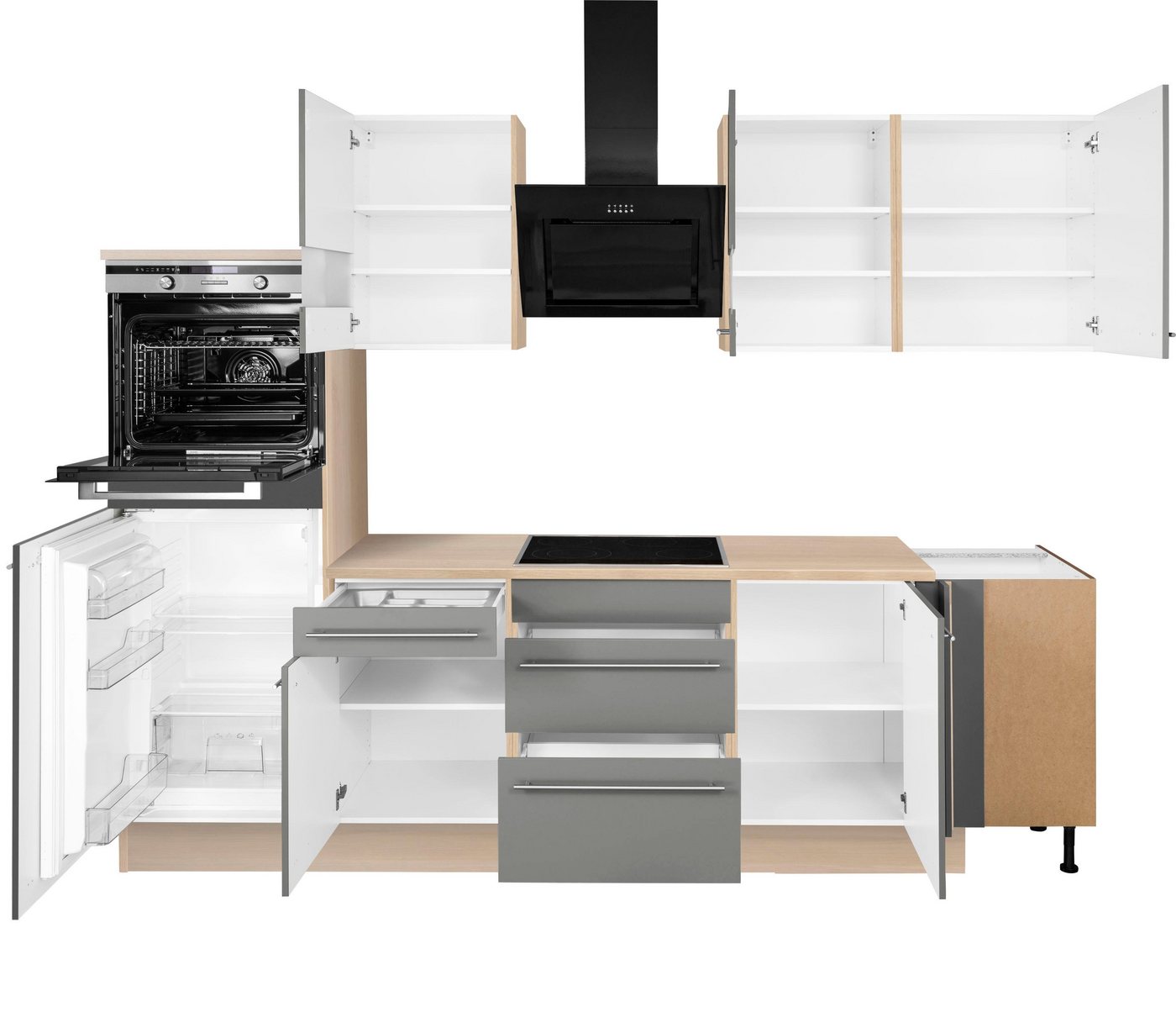 OPTIFIT Winkelküche Bern mit Hanseatic-E-Geräten, Stellbreite 285x175 cm, mit Induktionskochfeld, Soft-Close – Bild 3 von 5