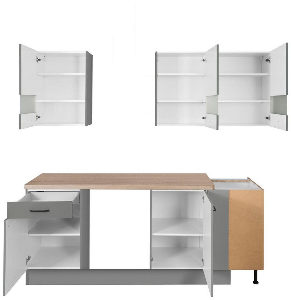 OPTIFIT Winkelküche Elga, Premium-Küche, Soft-Close-Funktion, Vollauszug, Stellbreite 225x175cm – Bild 2 von 5