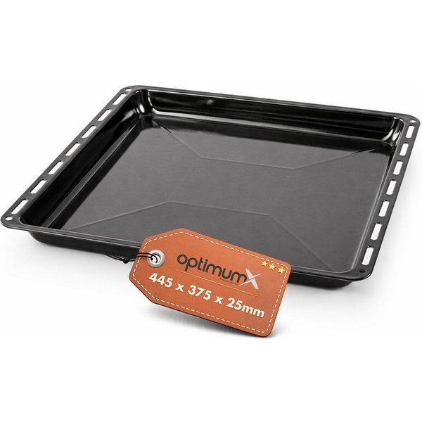 optimumX Backblech Emailliert Backblech, rechteckige Fettpfanne/Kuchenblech für Backofen, (1-St), Emailliert, Extra Tiefe Emaillierte Fettpfanne, Kratzfest & Ro
