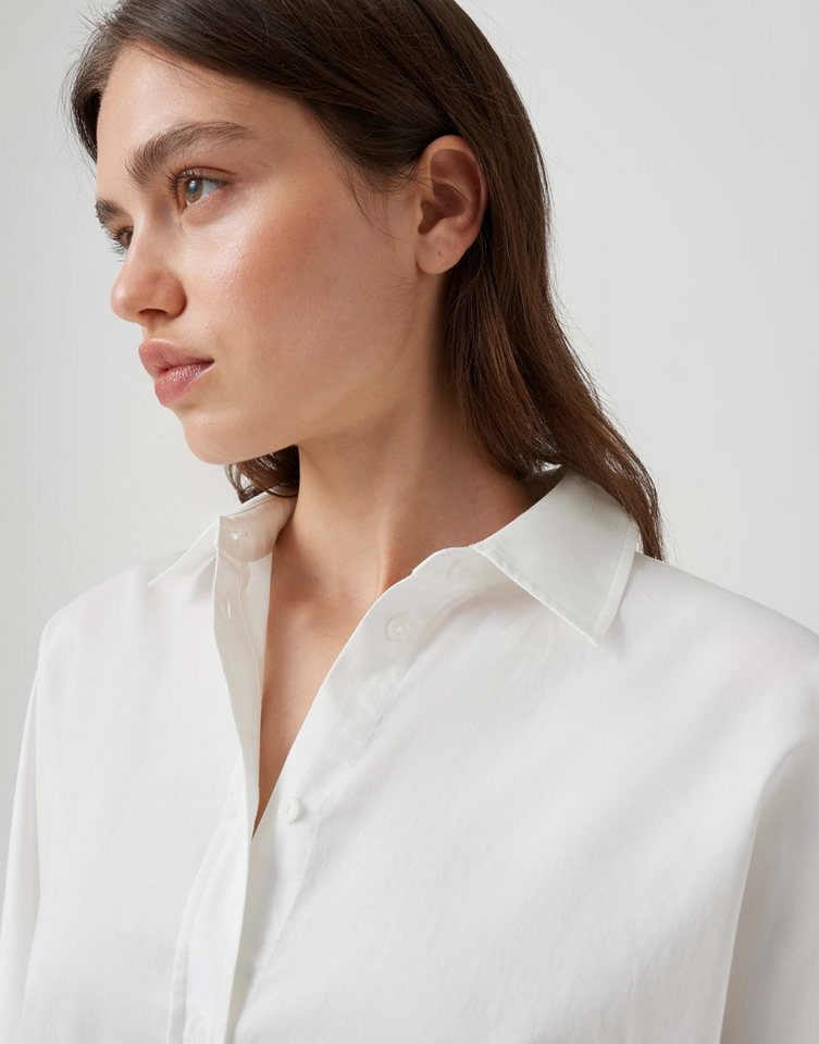 OPUS Blusenshirt weiß,Casual,Baumwolle,Unifarben,Hemdblusenkragen,Lang,Boxy Fit – Bild 4 von 5