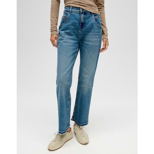 OPUS Boyfriend-Jeans Mit Stretchanteil Mid Rise elastisch mit verkürzter Länge und geradem Schnitt
