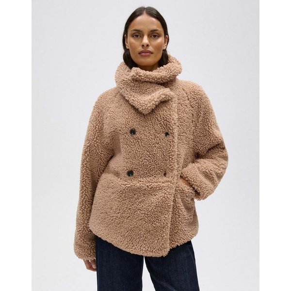 OPUS Cabanjacke Halko mit flauschiger Oberfläche Gerader Schnitt mit Raglanärmeln und zweireihiger Knopfleiste