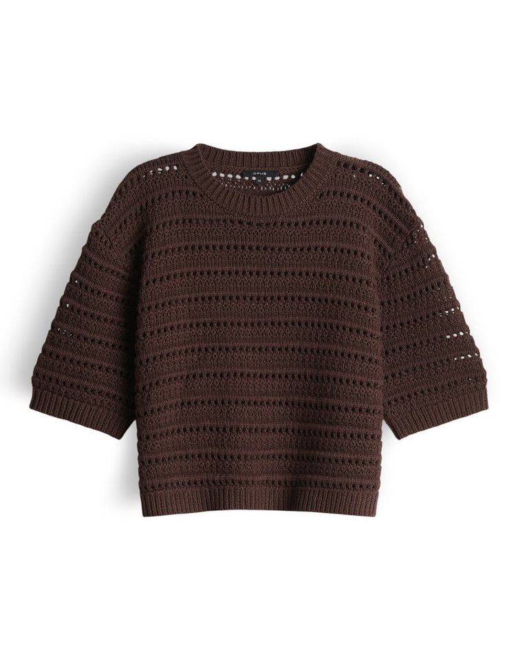 OPUS Kurzarmpullover Kurzarmpullover aus Baumwollmix Boxy Fit, Schlitze in den Seiten – Bild 2 von 5