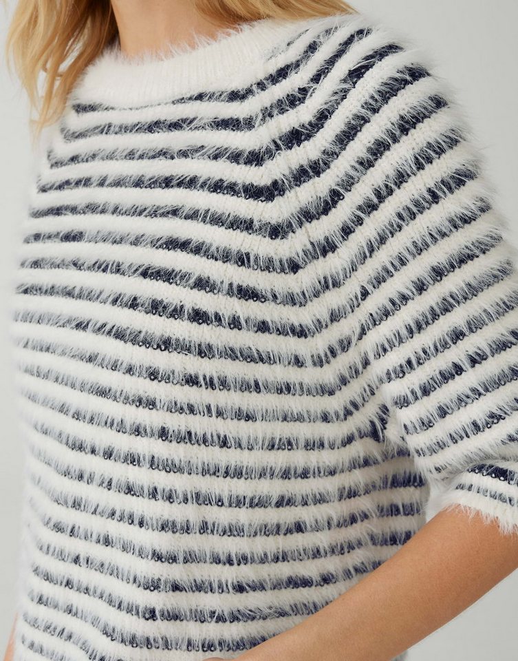 OPUS Kurzarmpullover PAIRY mit Streifenmuster Lockere Passform, gerader Schnitt, Halbarm, Raglan, Rundhalsausschnitt – Bild 4 von 5