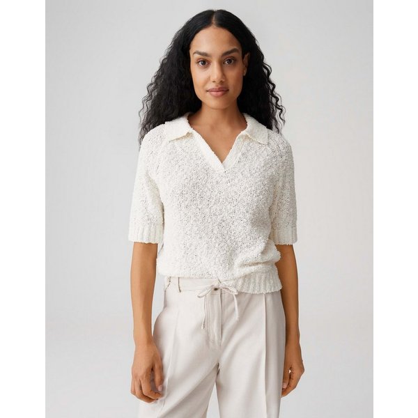OPUS Kurzarmpullover Posilly aus Strick mit Bouclé Struktur natürlicher Griff, Casual – ideal für Alltag und moderne Looks