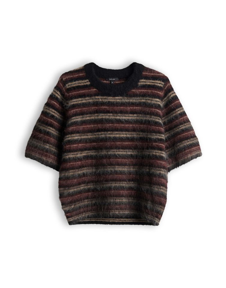 OPUS Kurzarmpullover Primoro aus weichem Strick Verkürzte Silhouette mit Halbarm und Kontrastbündchen – Bild 2 von 5