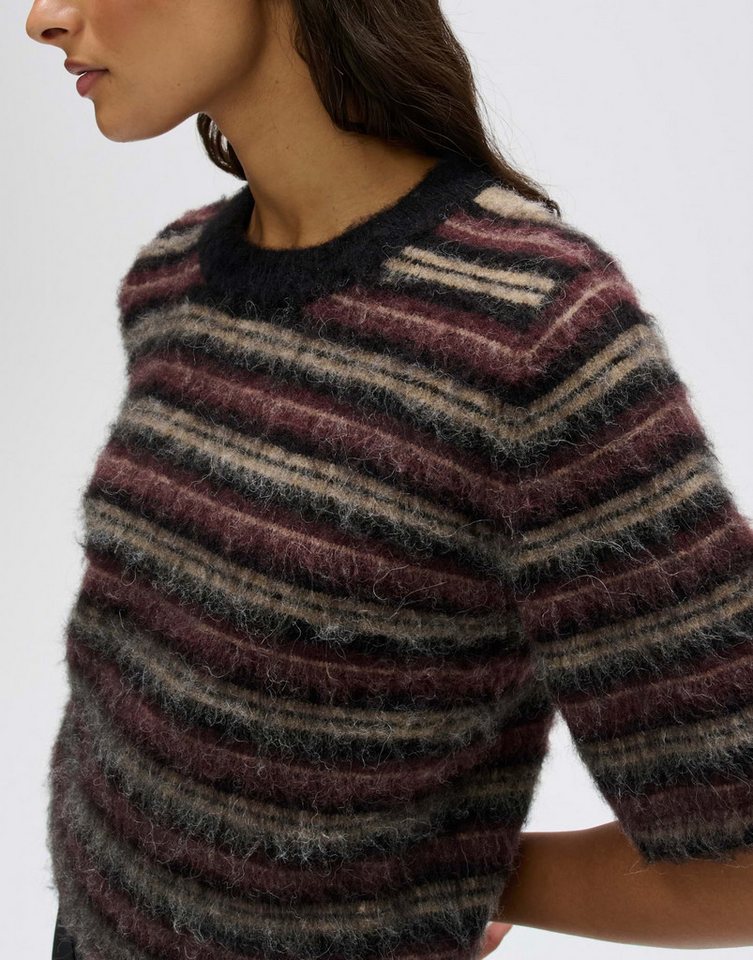 OPUS Kurzarmpullover Primoro aus weichem Strick Verkürzte Silhouette mit Halbarm und Kontrastbündchen – Bild 4 von 5