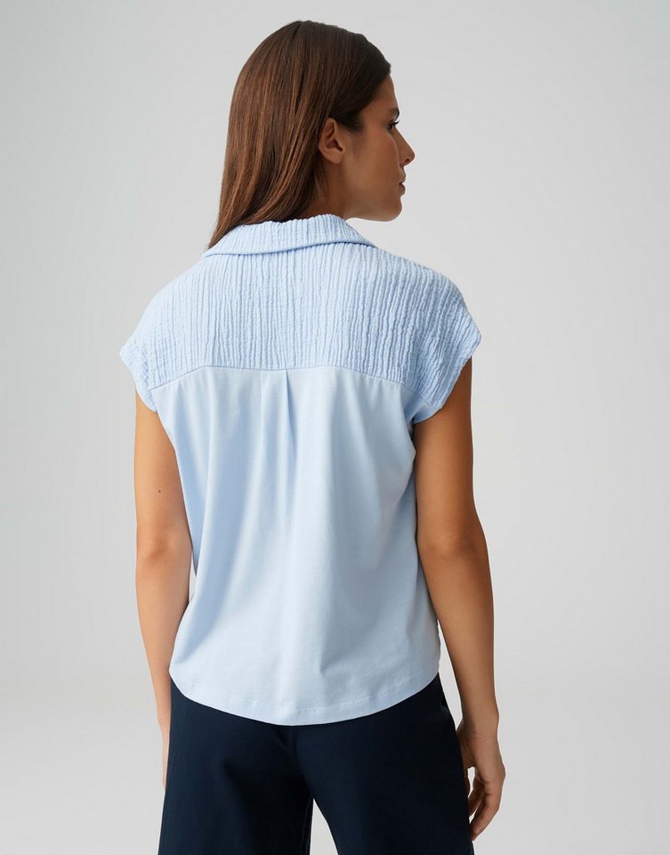 OPUS Kurzarmshirt Santolini aus Webware mit Crinkle Effekt leichte Transparenz, weicher Griff, Casual – Bild 3 von 5