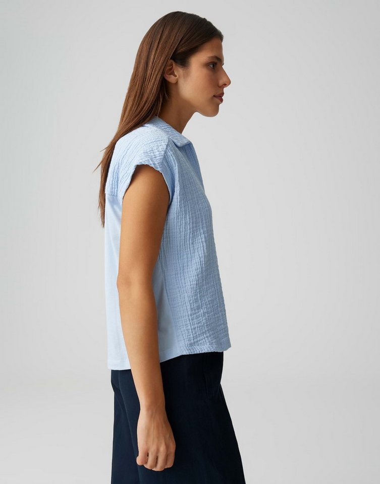 OPUS Kurzarmshirt Santolini aus Webware mit Crinkle Effekt leichte Transparenz, weicher Griff, Casual – Bild 5 von 5