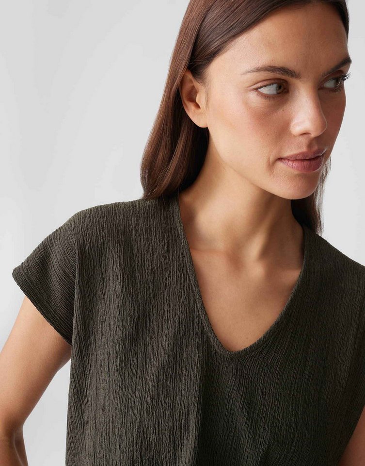 OPUS Kurzarmshirt Sirukus Structure Boxy Fit mit Crash Effekt fließender Fall. Perfekt für moderne, feminine Looks – Bild 4 von 5