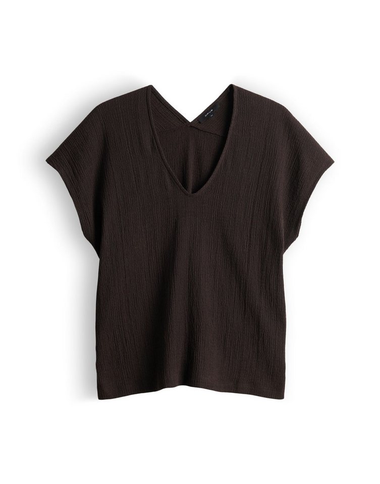 OPUS Kurzarmshirt Sirukus Structure Boxy Fit mit Crash Effekt fließender Fall. Perfekt für moderne, feminine Looks – Bild 2 von 5