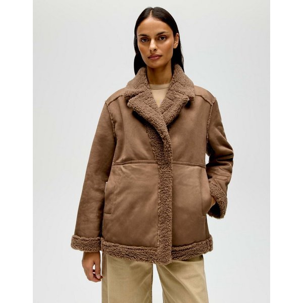 OPUS Kurzjacke braun,Outdoor,Polyester,Unifarben,Reverskragen,Lang,Comfort Fit