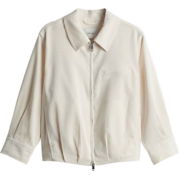 OPUS Kurzjacke natur,Casual,Polyester,Unifarben,Umlegekragen,Langarm,Loose Fit