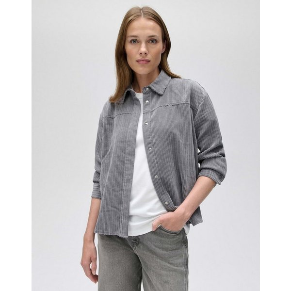 OPUS Langarmbluse Overshirt aus weichem Cord Regular Fit
