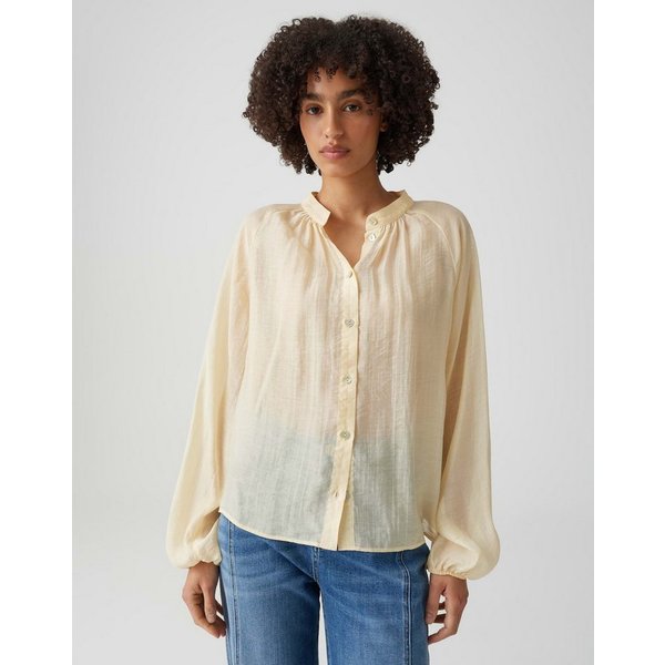 OPUS Langarmbluse Oversized Tunikabluse mit zartem Crash Effekt elastisches Gummi am Ärmelsaum